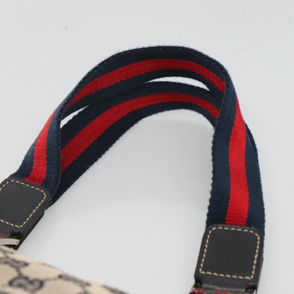 GUCCI GG Canvas Sherry Line Hand Bag Navy Silver - Picture 8 of 16